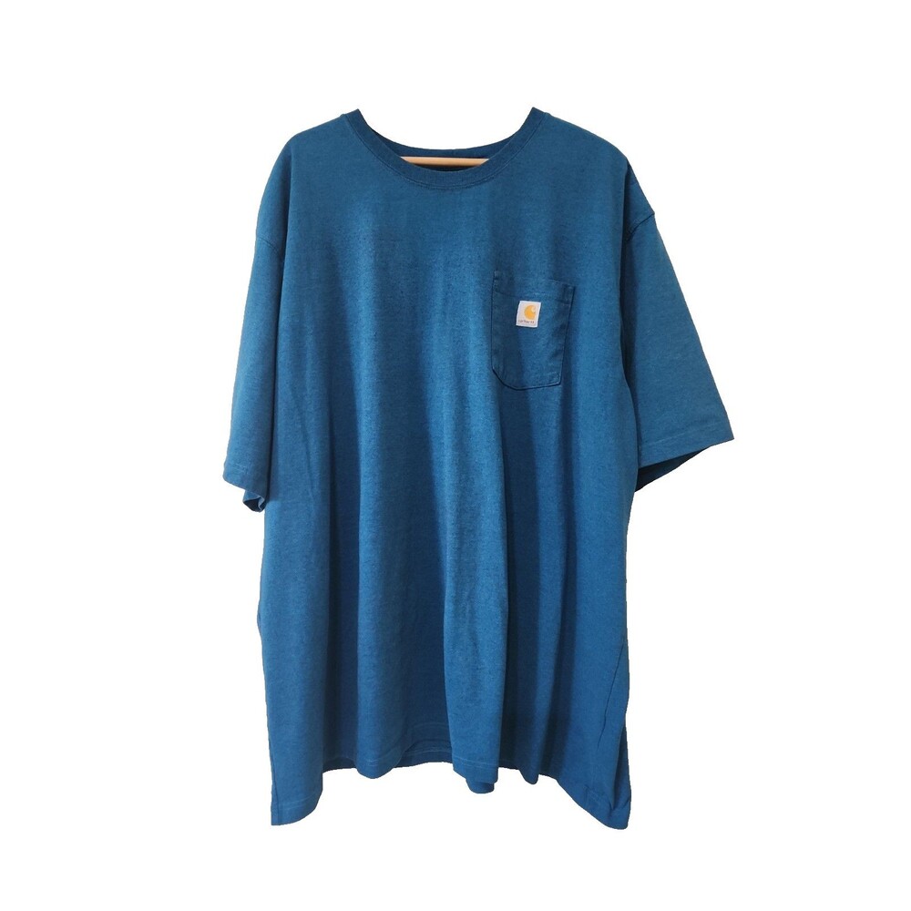 Carhartt T Shirt K87 Mens 4XL Original Fit Pocket Tee Blue Cotton Stretch